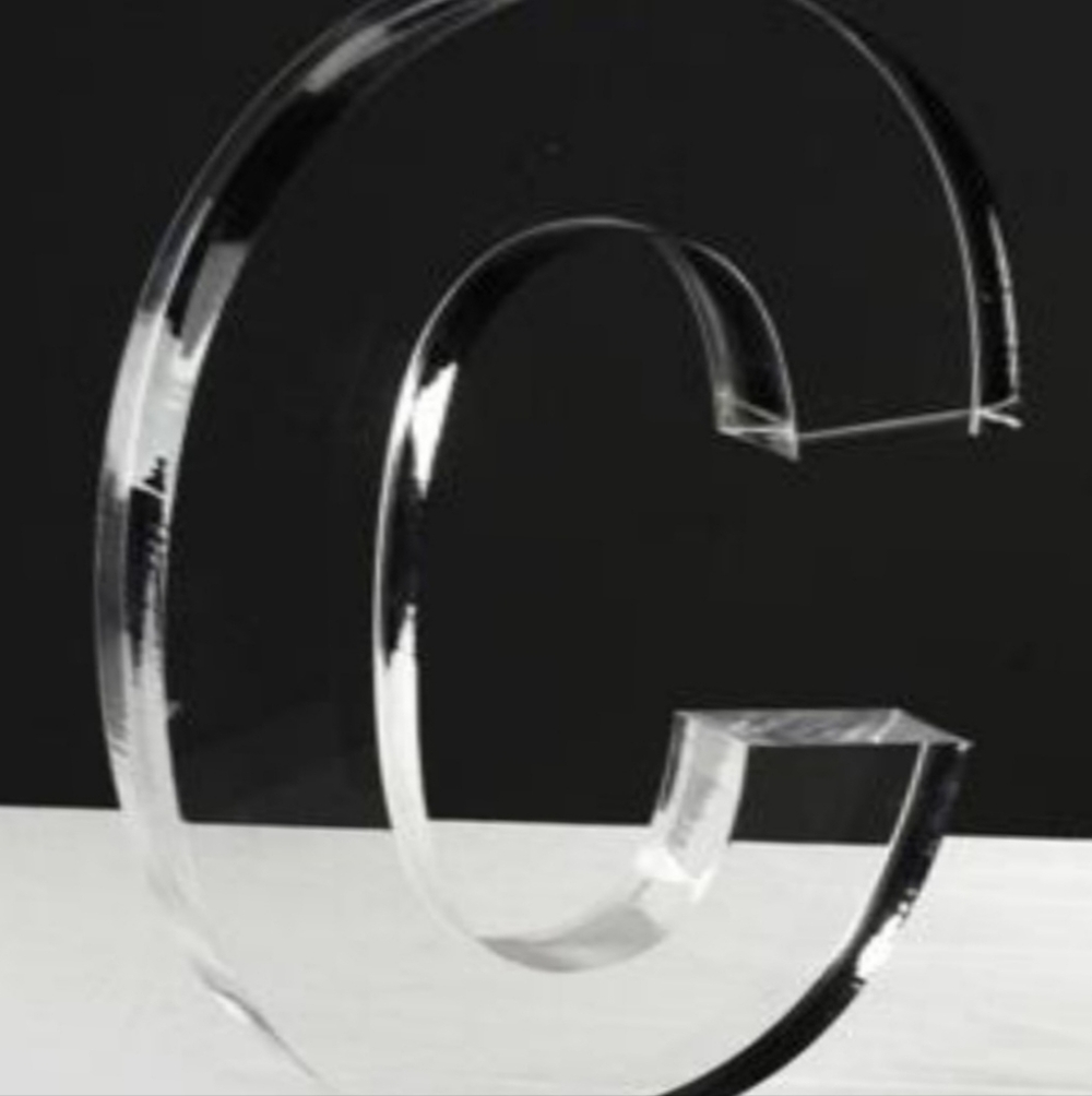 At Home Transparent Acrylic Letter C Decor